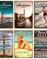 Vintage Beach Tin Sign 🏖️ - Vintage Versatile