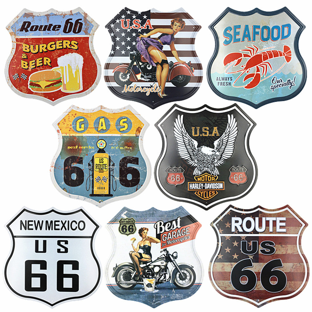 Route 66 Vintage Shield Sign 🛣️ - Vintage Versatile