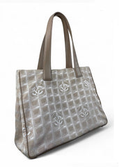 Chanel Travel Line Shoulder Tote Bag โ Beige