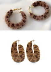 Fuzzy Leopard Earrings
