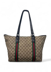 Gucci GG Monogram Canvas Web Stripe Tote Bag – Vintage Classic - Vintage Versatile