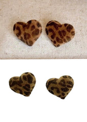 Fuzzy Leopard Earrings