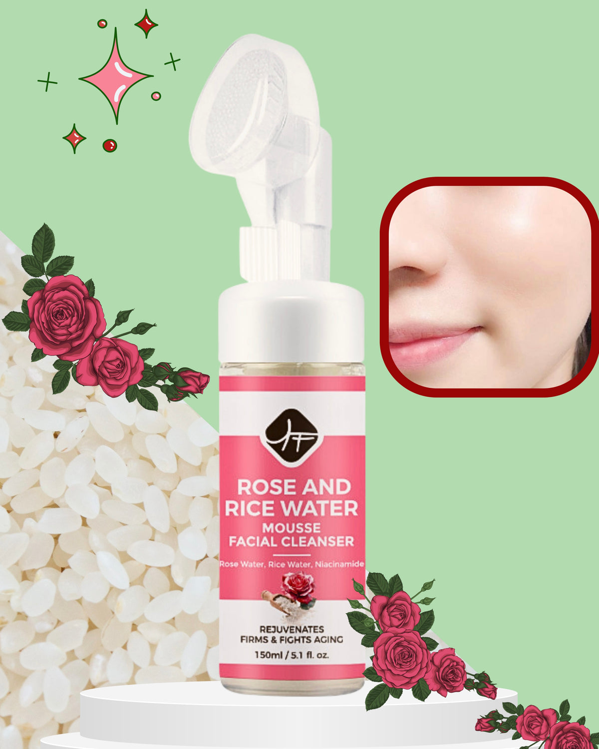 Versatile Beauty – Rose & Rice Water Facial Cleanser 🌸
