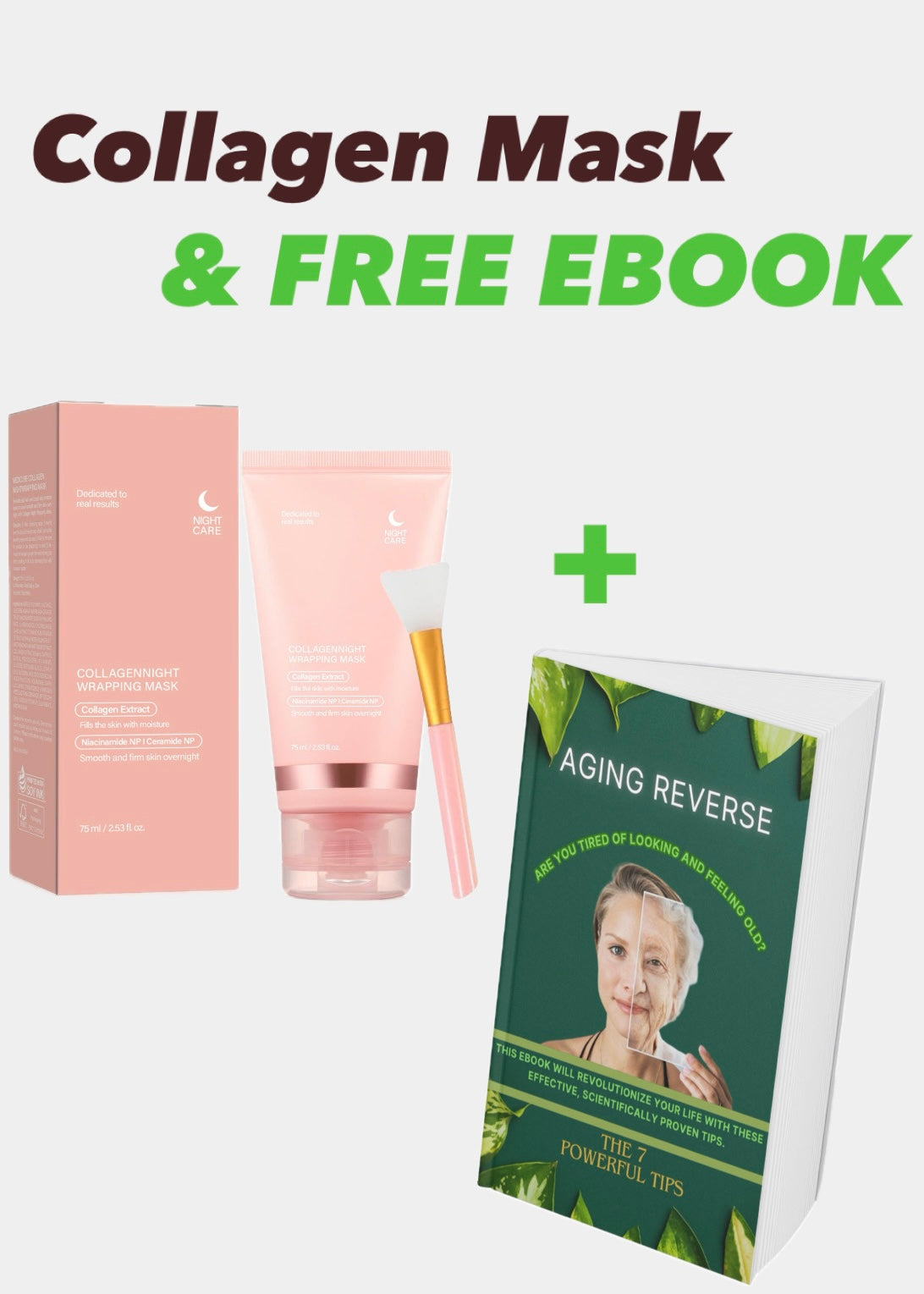 Collagen Night Mask + FREE eBook “Aging Reverse: The 7 Powerful Tips” 🌙